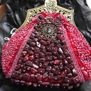Red Art Deco 1920’s Sequin handbag